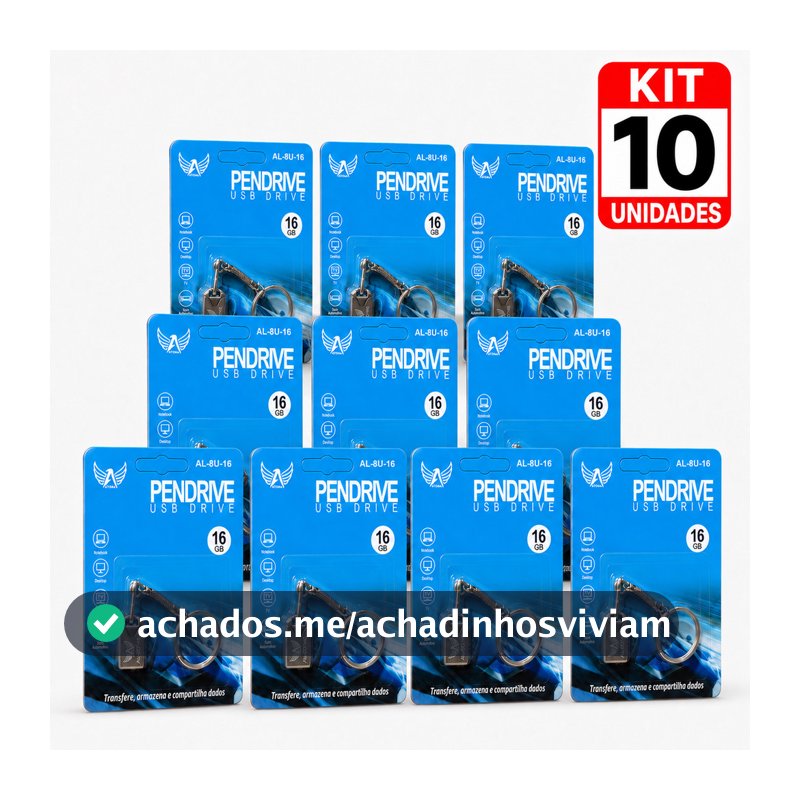 Atacado Kit Mini Pendrive Eletro Original – Chaveiro Metálico USB 2.0 (4GB a 32GB)
