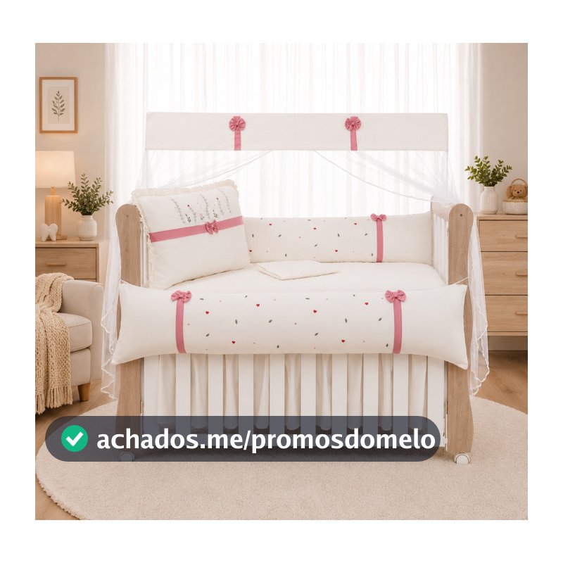Kit Berço Menina e Menino Aurora 10 peças Americano 100% algodão Enxoval de Bebê
