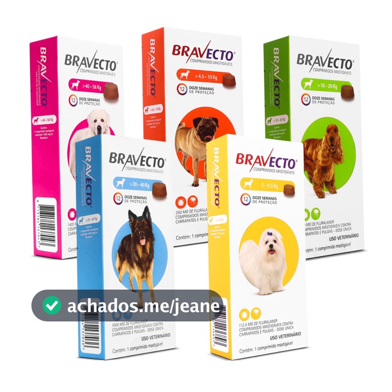 Antipulgas e Carrapatos Para Cães Bravecto 2kg a 56kg 112,5mg MSD
