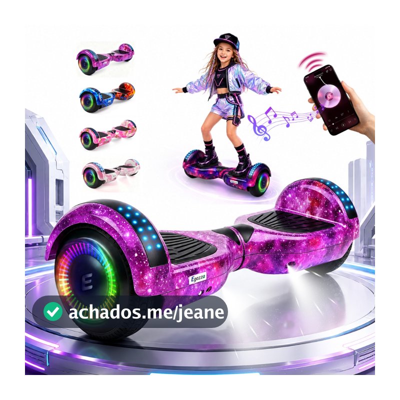 Egazza Skate elétrico das crianças 700 W Vida útil da bateria 60-90 minutos Bluetooth 6.5" Dia das crianças Presentes
