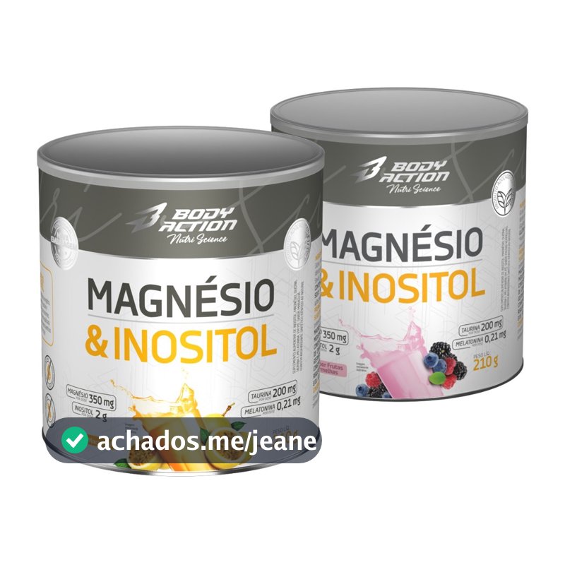 Kit 2x Magnésio & Inositol Com Melatonina 210g Bodyaction