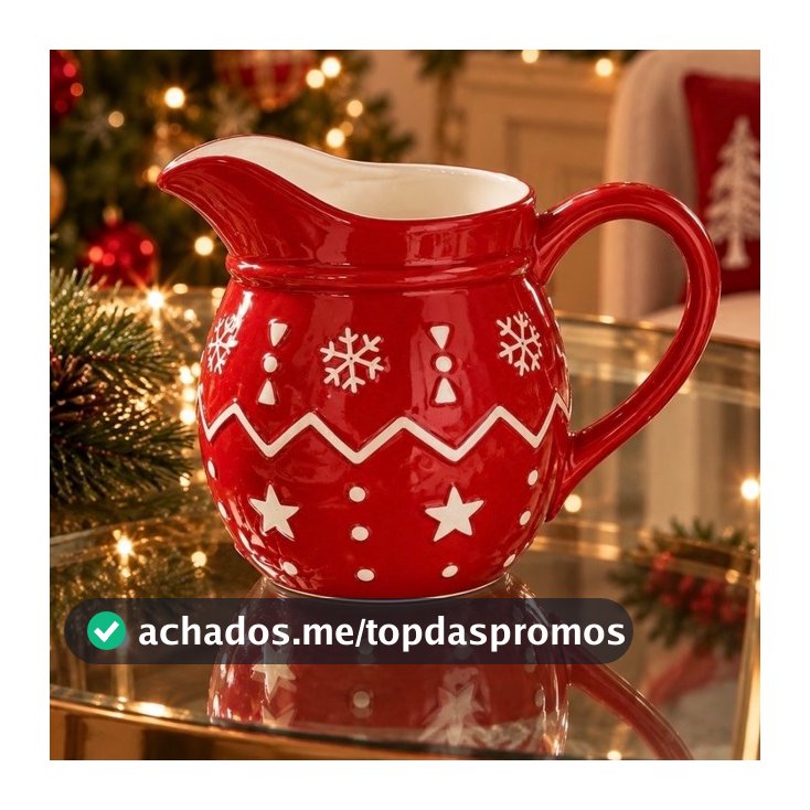 Jarra Natalina Vermelha em Porcelana – 300 ml | Decoração de Natal