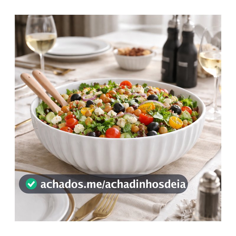 SALADEIRA DE CERÂMICA BRANCO 22,5CM