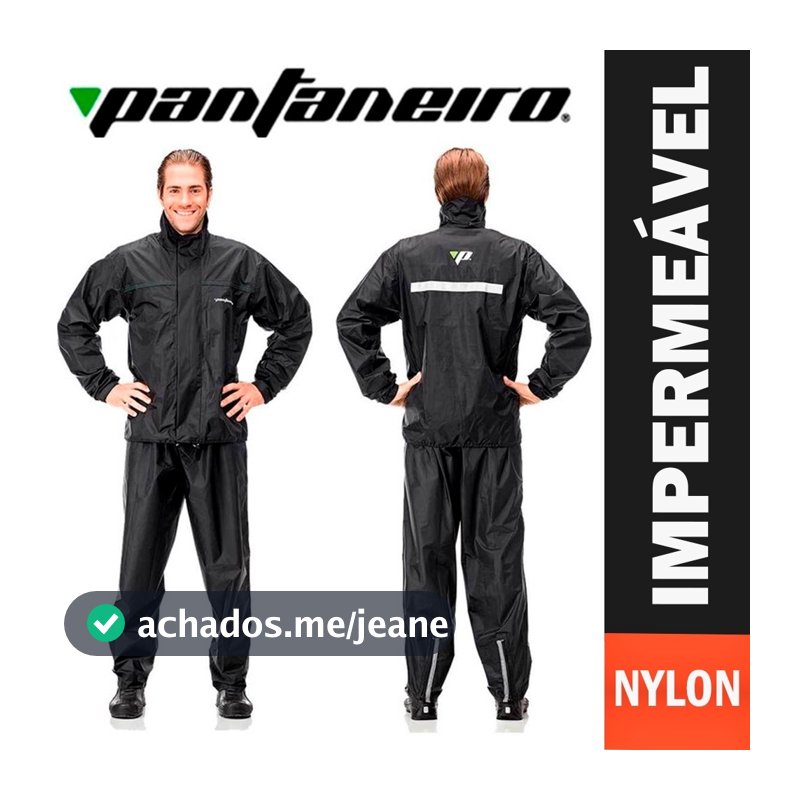 Capa De Chuva Motoqueiro Nylon Pantaneiro Com Gola