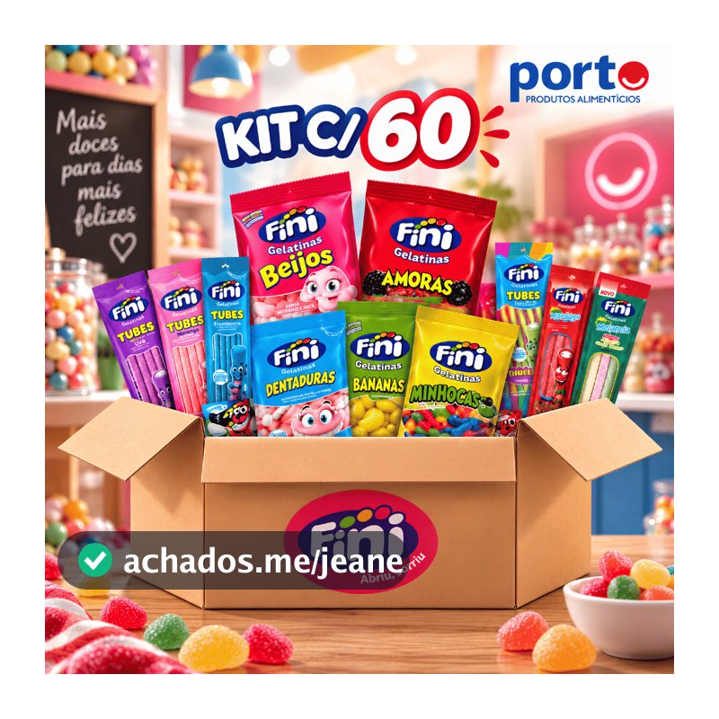 Kit 24 a 60 Pacotes Bala Fini Sabores Variados