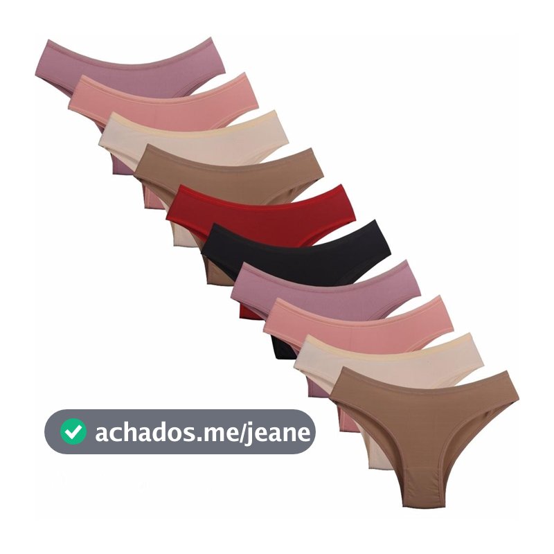 Kit 5 Calcinhas 100% Algodão Confortável Básica Cores Variadas