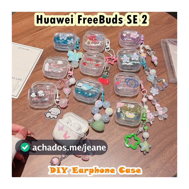 Capa De Silicone Macio Para Huawei FreeBuds SE 2 , Fone De Ouvido De Desenho Animado , Inovação DIY NO . 1