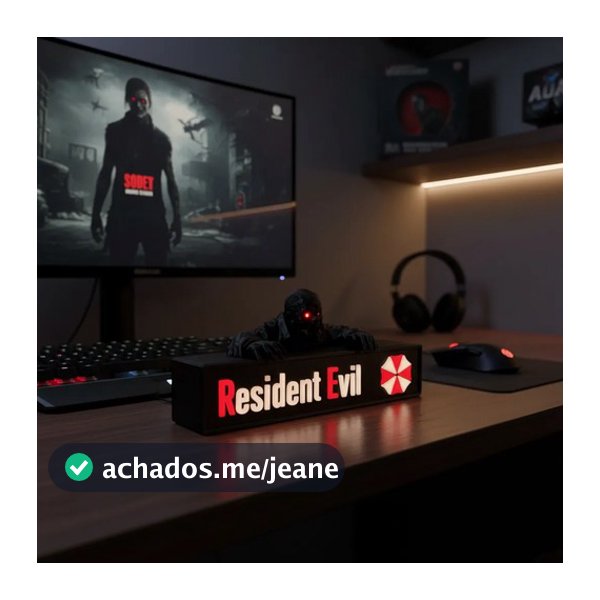 Luminária Resident Evil Zumbi Led Gamer Decorativa  FONTE12 VOLTS INCLUSA OLHOS QUE ACENDEN