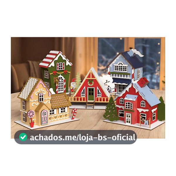 05 Unidades Casinha Decoração Natal Mdf 3mm Cru