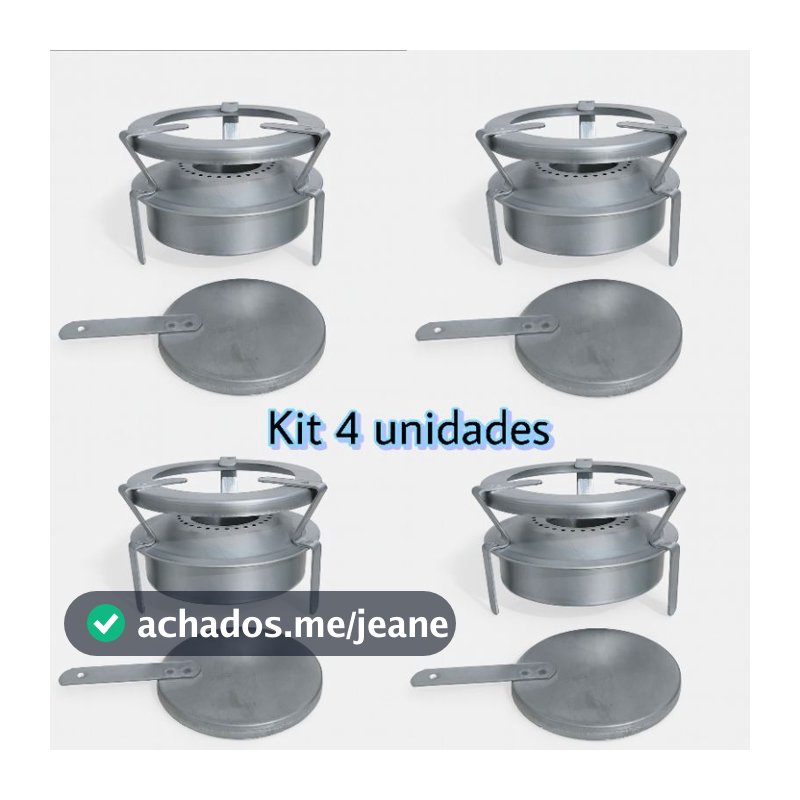 Kit fogareiro espiriteira fogão portátil a álcool para camping, caminhoneiro, viajem e pesca