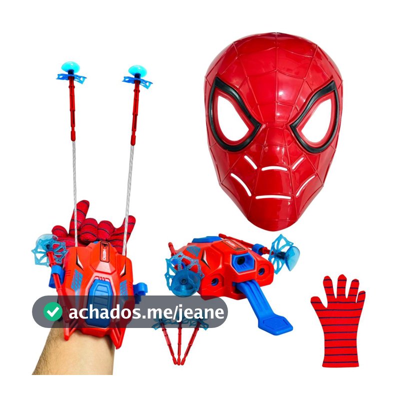 Kit Spider - Man Com Máscara E Lançador De Teia