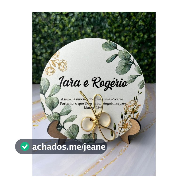 PORTA ALIANÇA PERSONALIZADO PARA CASAMENTO DE MDF BRANCO