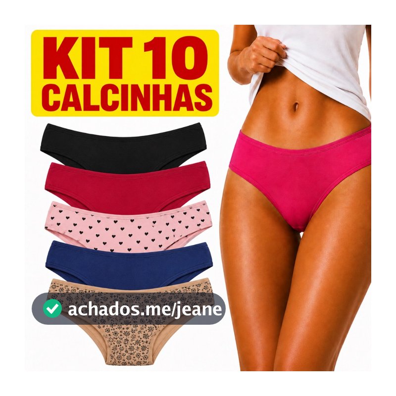Kit Calcinhas Tanga Feminina 5 ou 10 Unidades Básicas Microfibra ou Algodão