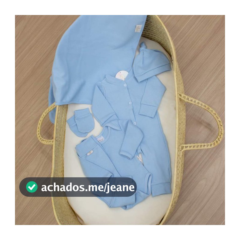 Saída Maternidade Azul Bebê 06 Peças Primeiros Dias 100% Algodão Antialérgico Enxoval