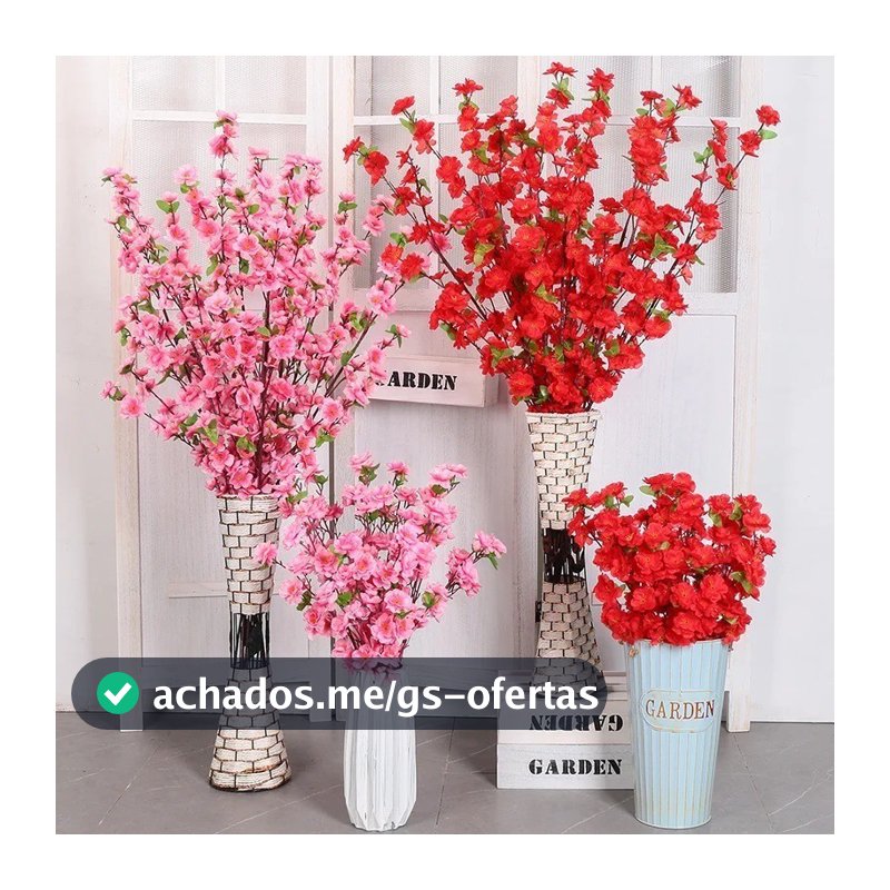 Ramo De Cerejeira Sakurinha 65cm Galho decorativo Pessegueiro Decoração para Sala complementos de arranjos Enfeite