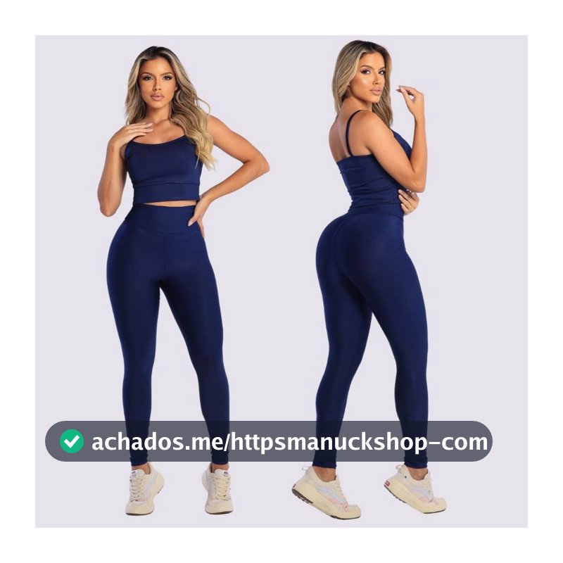 Conjunto Legging + Top Bojo Removível Suplex Academia Costura Reforçada Cintura Alta