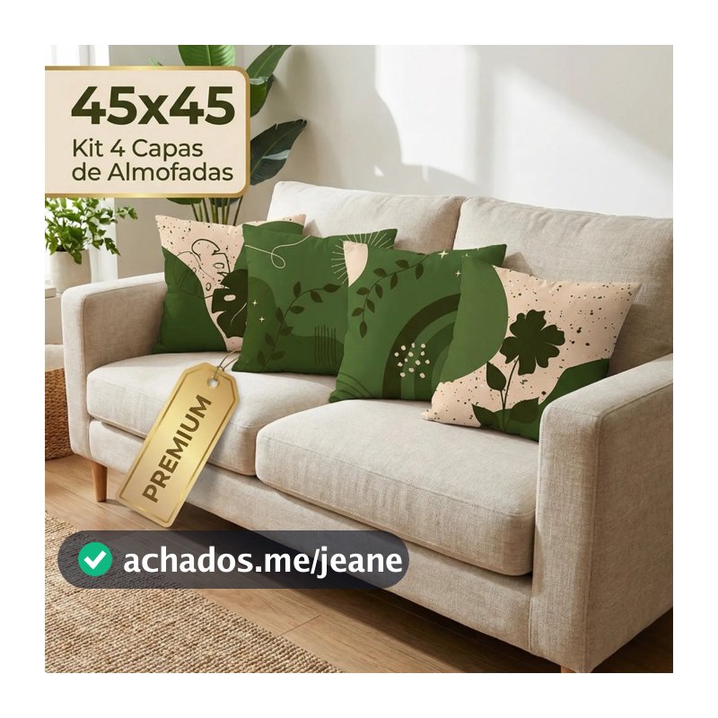 KIT 04 CAPAS PARA ALMOFADA DECORAÇÃO PARA CASA 45X45 cm HOME & SOFÁ