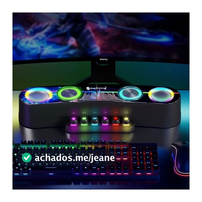 Caixa de Som Bluetooth Gamer Soundbar Alta Iluminação Led Rgb para Computador Pc Notebook Tv Usb -C7