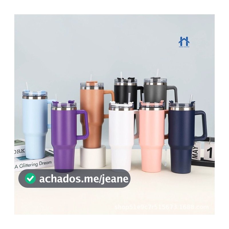 Copo Térmico Garrafa 1200ml Com Tampa e Canudo ideal para Hidratação