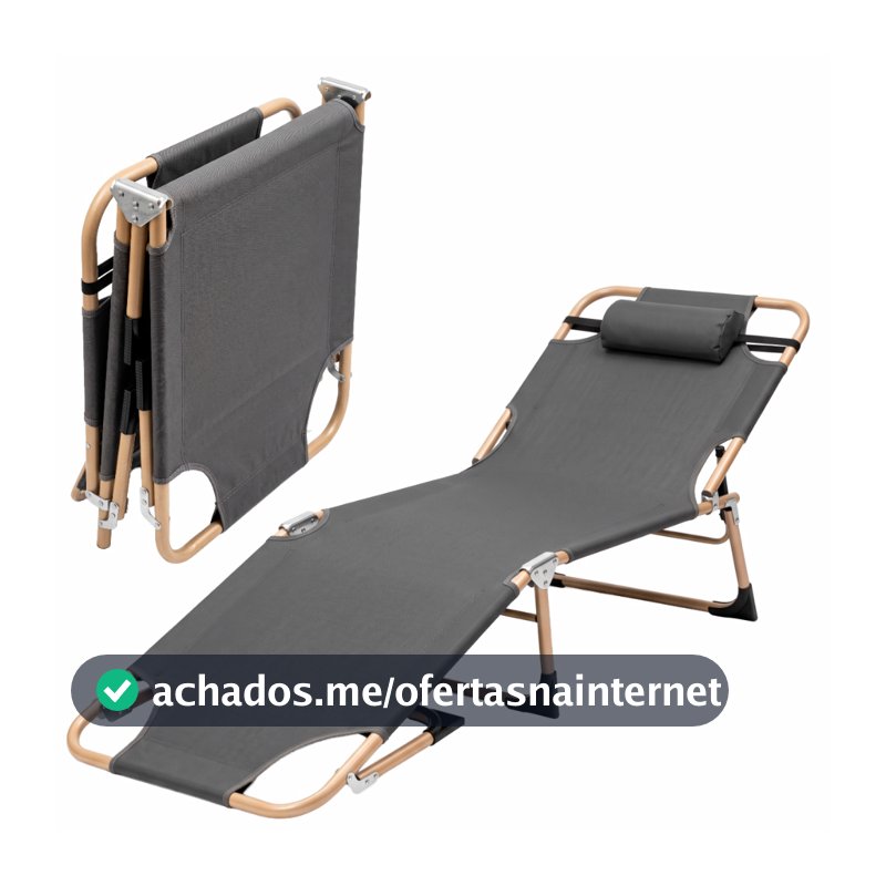 Espreguiçadeira Dobrável Reclinável 3 Posições Cadeira de Praia Camping Piscina Tecido Oxford 600D até 120kg