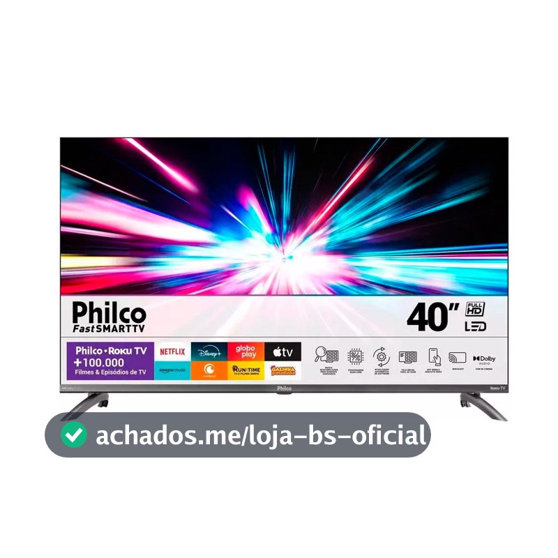 Smart Tv Philco 40" Full HD Roku Tv HDR10 Dolby Audio PTV40 Bivolt