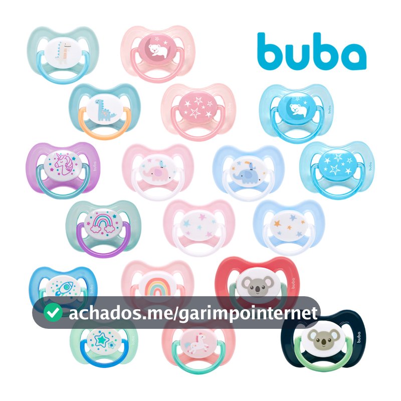 Chupeta Bebe Buba Bico Simétrico Anticolica de 0 a 6 e 6+ meses Menino e Menina