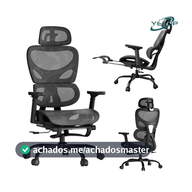 YESOP Cadeira De Escritório Ergonômica Com Apoio Lombar E De Pernas Assento Zero Gravity Cor Preto