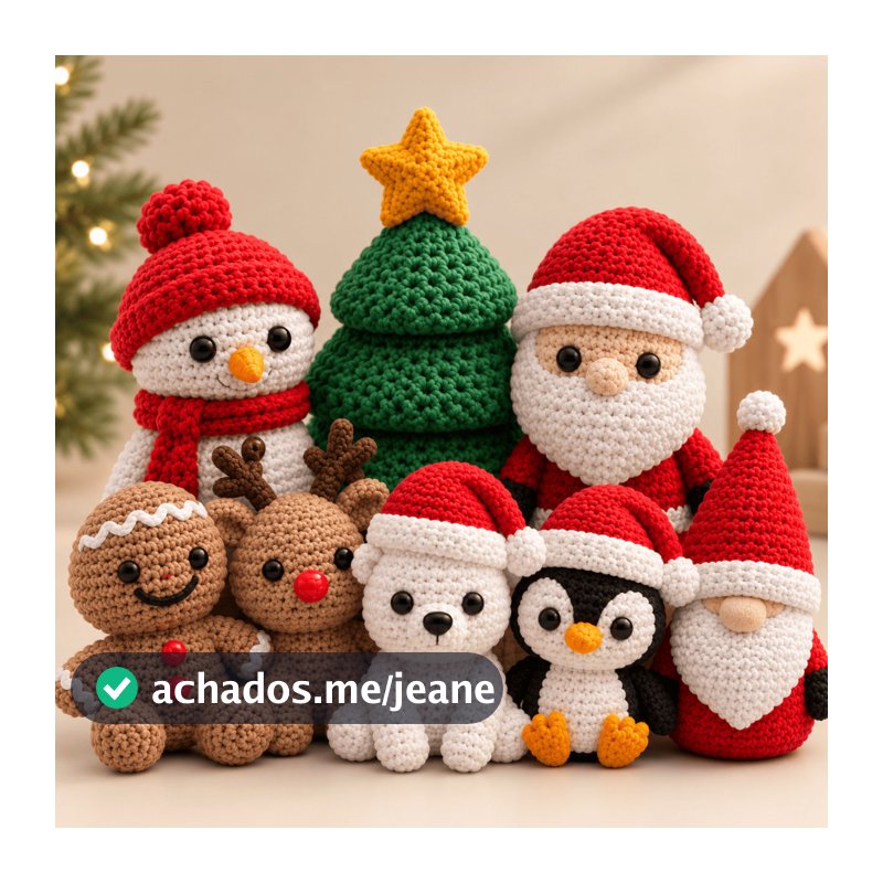 Artigos De Decoração Natal 3D Mini Crochê Papai Noel Enfeite Natalino