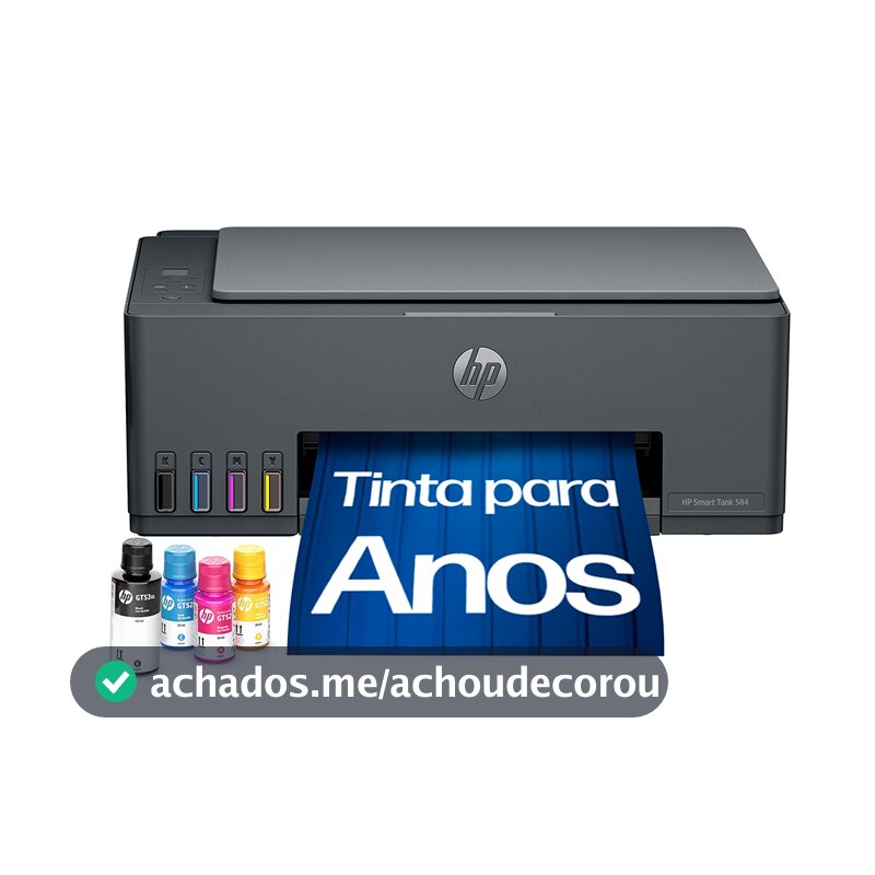 Impressora Multifuncional HP Smart Tank 584 All In One Tanque de Tinta Colorida USB e Wi-Fi Bivolt