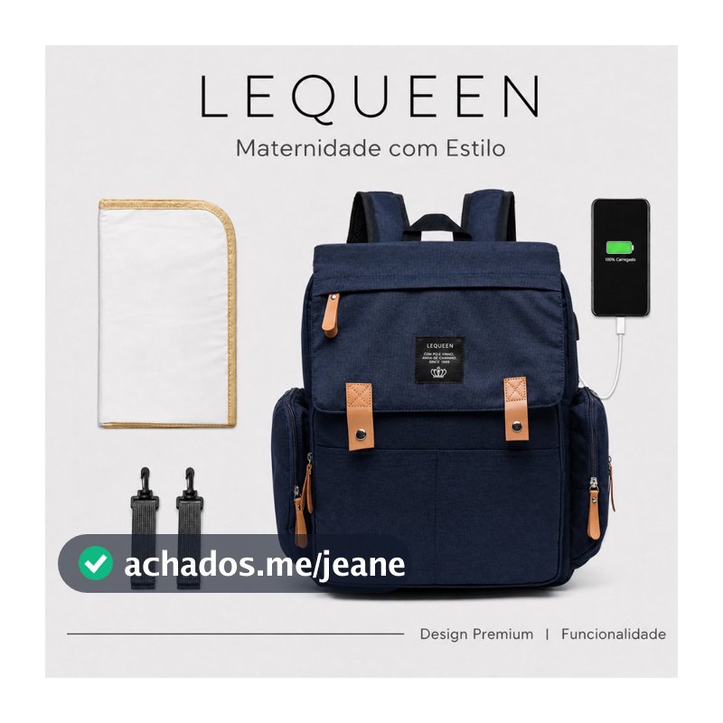 Bolsa Bebê Maternidade Lequeen Mochila Reforçada Multifuncional