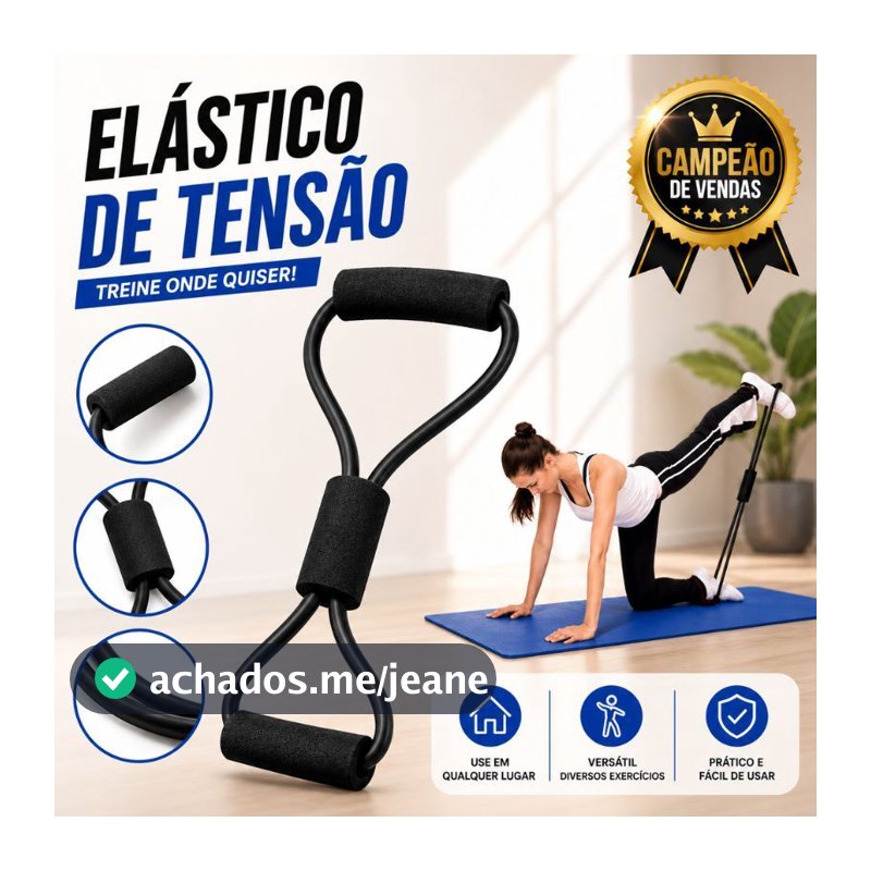 Elástico de Tensão para Exercícios Formato 8 Treino Funcional Fisioterapia Ombro Braço Glúteo