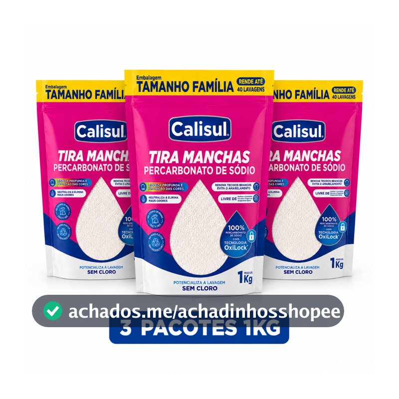 PERCARBONATO de sódio 100% PURO Roupas e Limpeza 1kg/2kg OXIGÊNIO ATIVO Calisul SEM CLORO