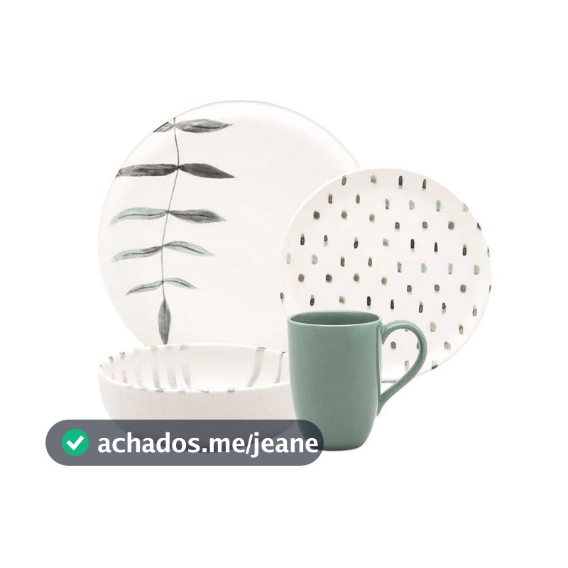 Aparelho Jantar/Lanche Oxford Samambaia 16 Peças