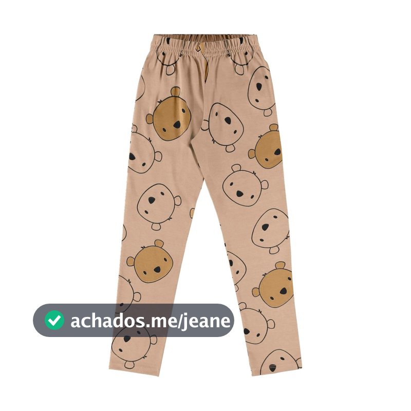 Calça Legging Infantil em Cotton Bee Loop