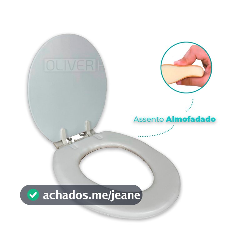 Assento Sanitário Almofadado Tampa Vaso Oval Universal Redondo Slim Oliver Home