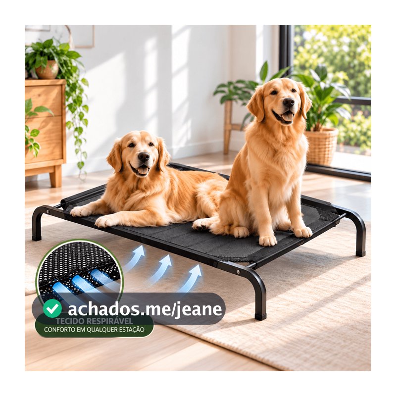 Cama Para Cachorro Suspensa Em Aluminio Elevada Pet Cachorro Super Resistente 90x60cm/102x69cm