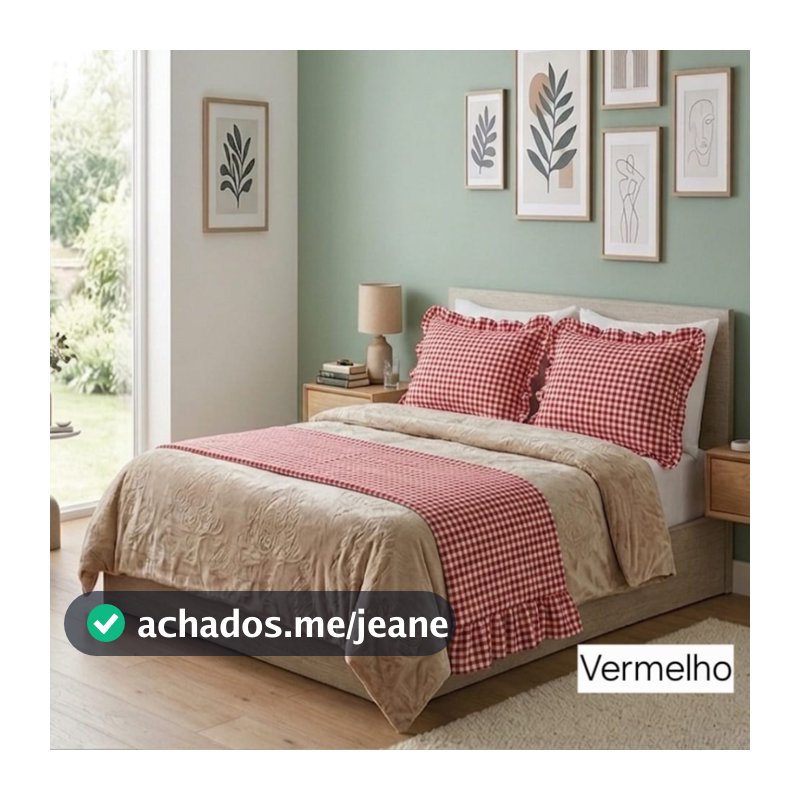 Kit Peseira Farm Com 2 Fronhas Decorativa Quarto Cama Casal Queen King 3 Peças Xadrez