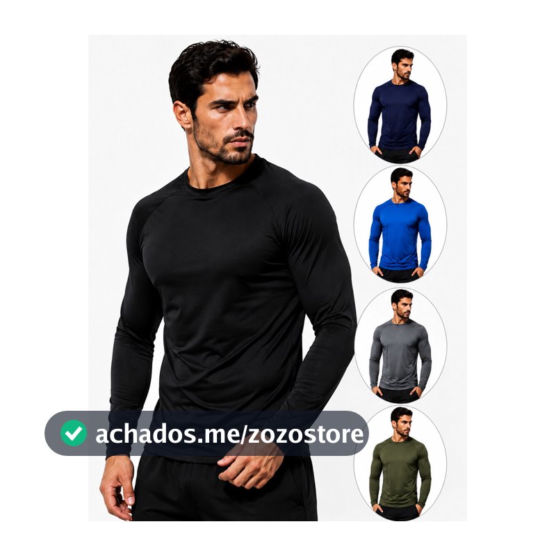 Camiseta Masculina Térmica Proteção Solar Fator Uv+50 Segunda Pele Verão Praia Malha Fria Blusa