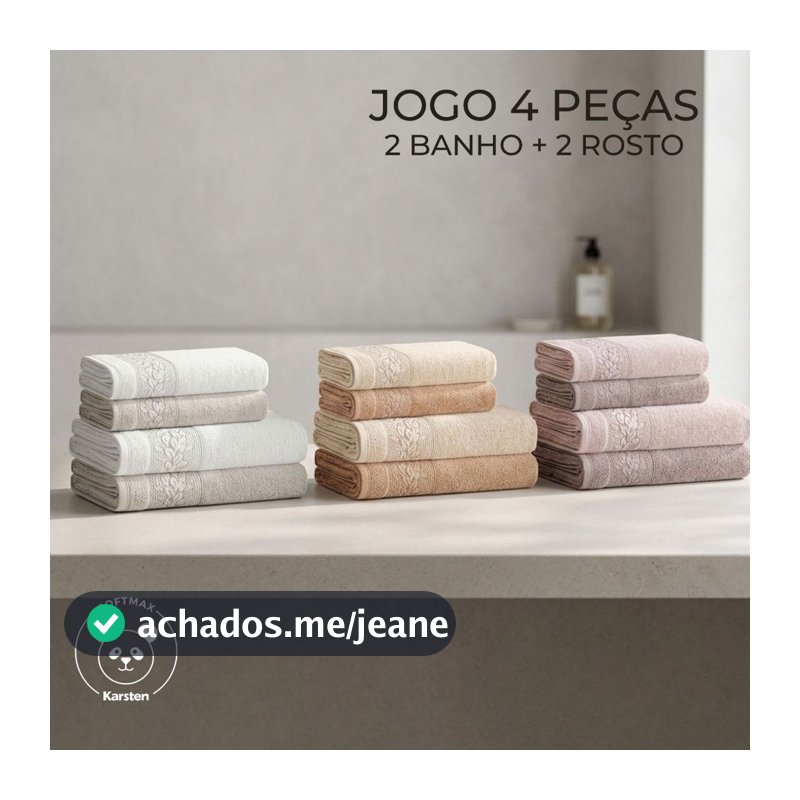 Jogo Toalha De Banho Karsten Macia E Grossa 100% Algodão Kit Banho e Rosto Barrado Floral Provence