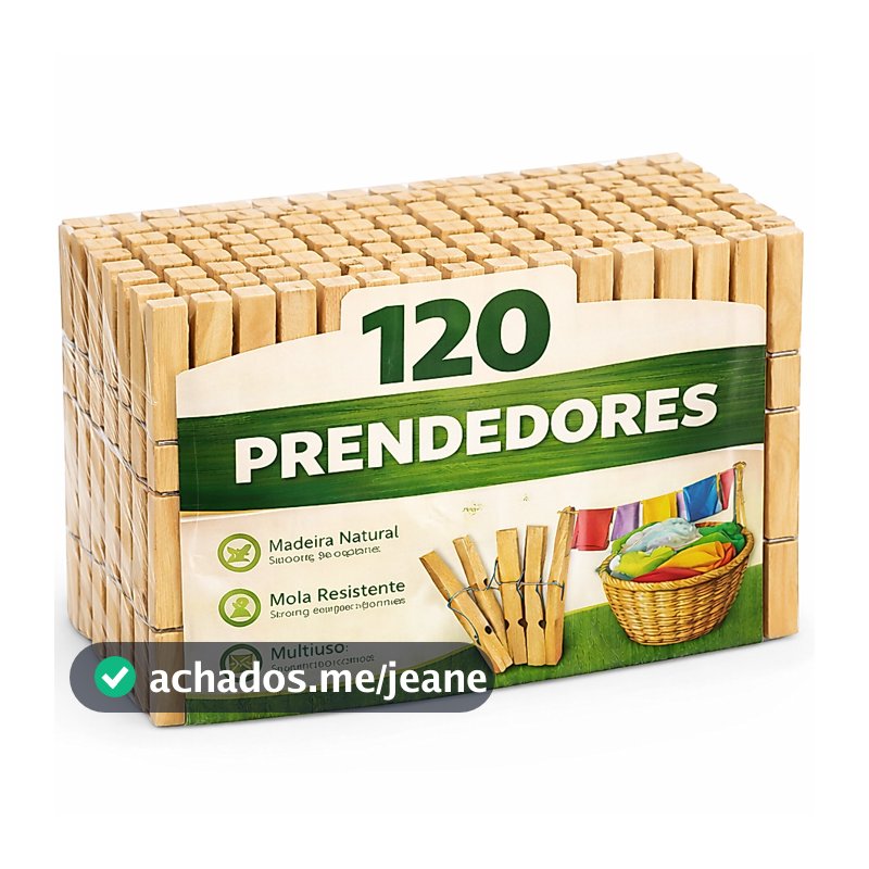 Kit de 120 Prendedores De Roupa Em Madeira Resistente | Utilidades em Artesanato e Decoração