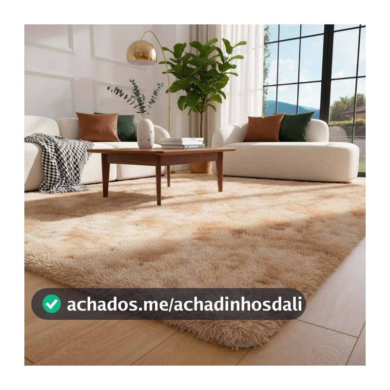 Tapete Sala 2,00 x 2,50 / 2,00 x 1,50 / 1,00 x 1,50 / 2,00 x 0,60 / 1,00 x 0,60 Peludo 4 Cm De Altura Shaggy Promoção