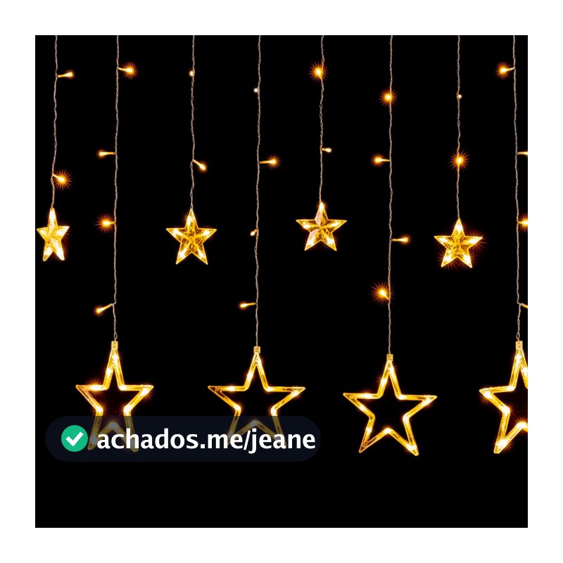 Cascata Estrela 110 Leds Natal Decoração 8 Funções Bivolt 3 Mts Para Iluminação De Natal