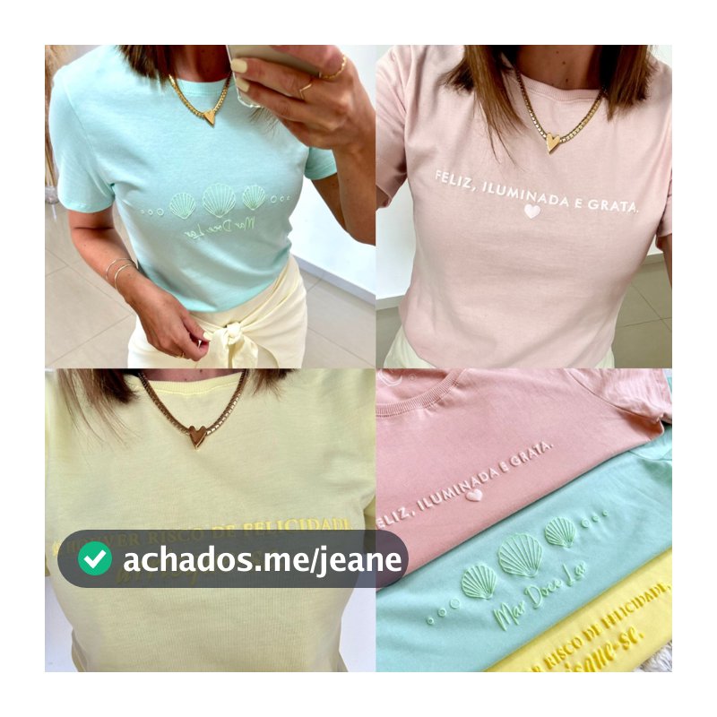 Camiseta Feminina 100% Algodão Estampada do Tamanhos P ao G1 - T-shirt Feminina Estilosa