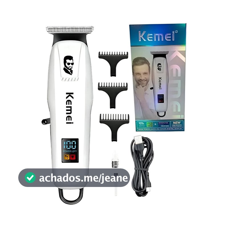 Máquina de Acabamento e Barbeador Kemei KM- PG232 Corte de Cabelo 5W Bivolt 1200 MAH