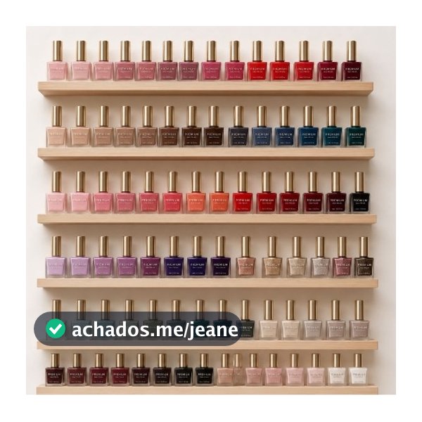 Expositor de esmalte premium em madeira