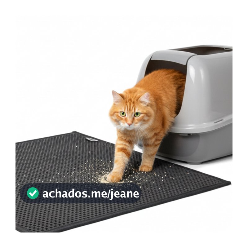 Tapete Coletor De Areia Para Gatos Anti Sujeira Limpa Patas Caixa de Areia 80x60cm