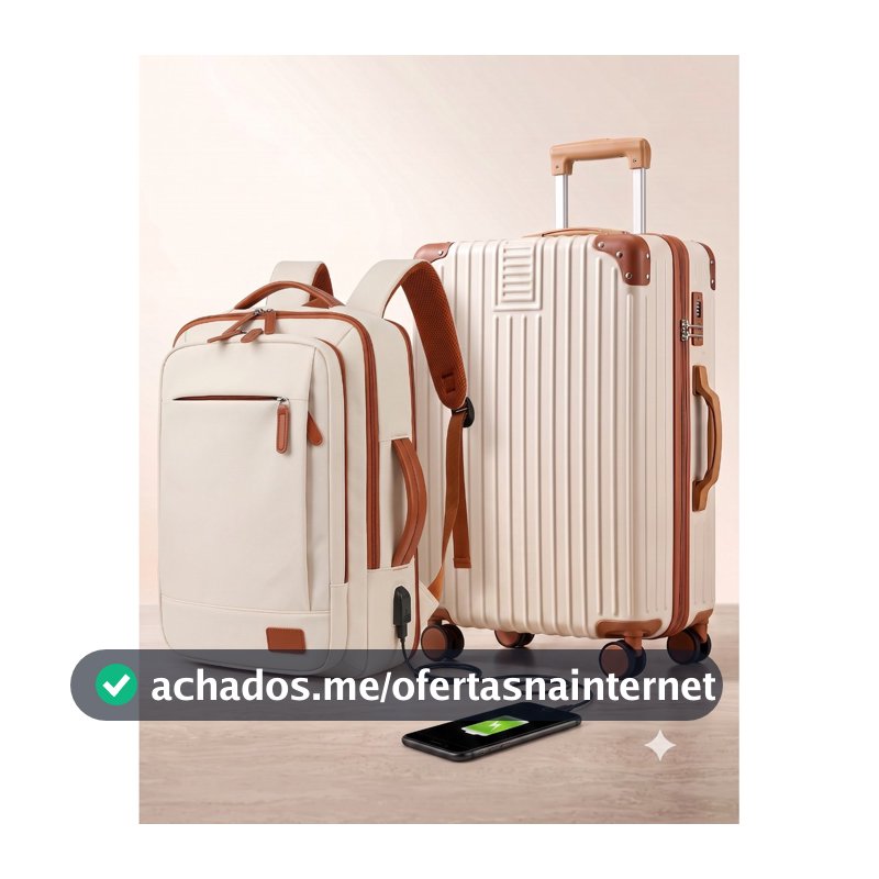KIT Mala de Viagem e Mochila Executiva Notebook Expansível