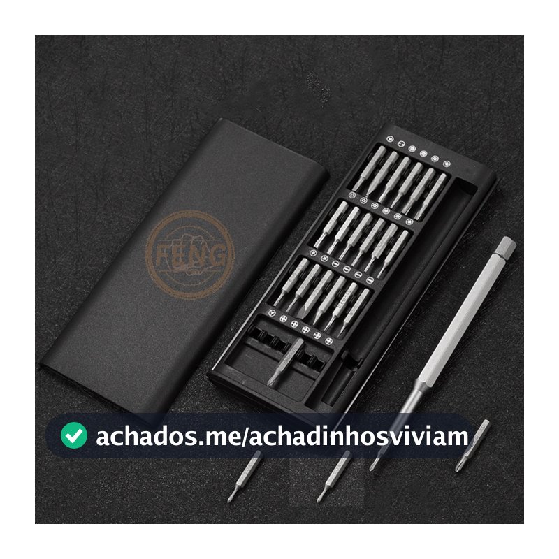 Kit Ferramenta Chave Magnética Precisão 24 Peças Pequenos Reparos Iphone Android Pc