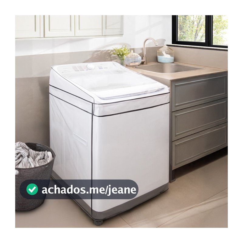 Capa de Máquina para Lavar Roupas Todos Tamanhos Pvc Transparente Impermeável 8 a 16 Kg Com Elástico