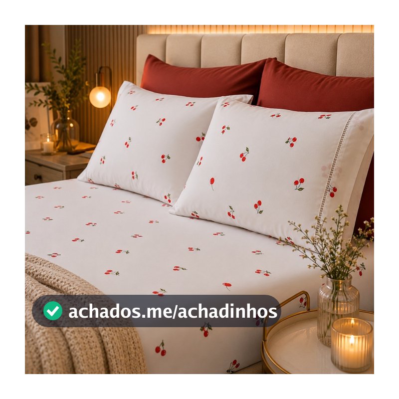 Jogo de Lençol Casal Queen King Solteiro 200 Fios Algodão Estampado Macio